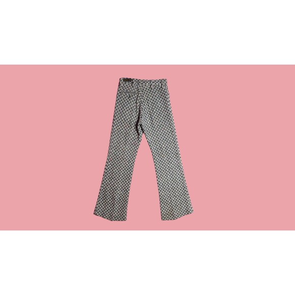 1960s-1970s DE LUXE Italian Tweed CHECKERED Trousers W/Flare Leg. S-M. AS IS - Picture 2 of 10